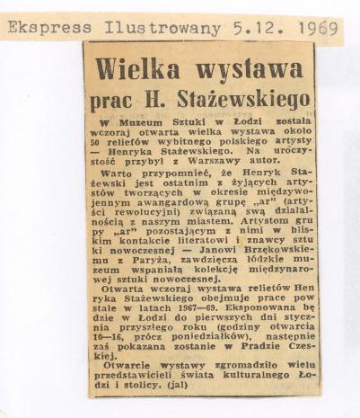 Wielka wystawa prac H. Stażewskiego